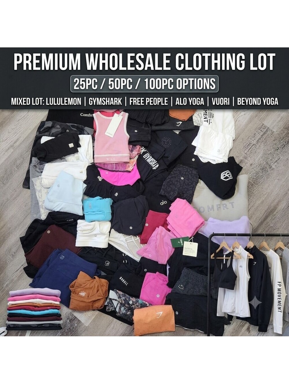 Premium Clothing LOT Reseller Whatnot Bulk lululemon Gymshark TNA Comfrt